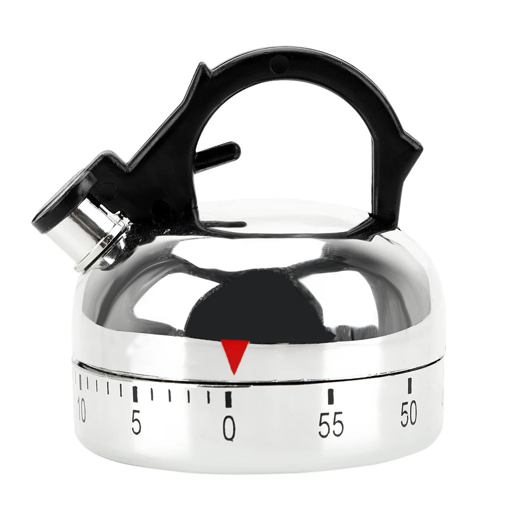 Kettle-Shaped Mechanical Kitchen Timer – 60 Minutes