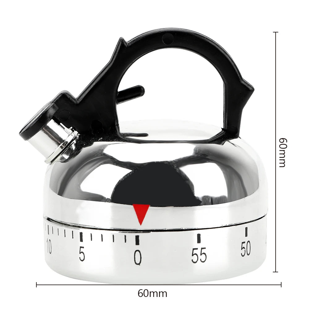 Kettle-Shaped Mechanical Kitchen Timer – 60 Minutes