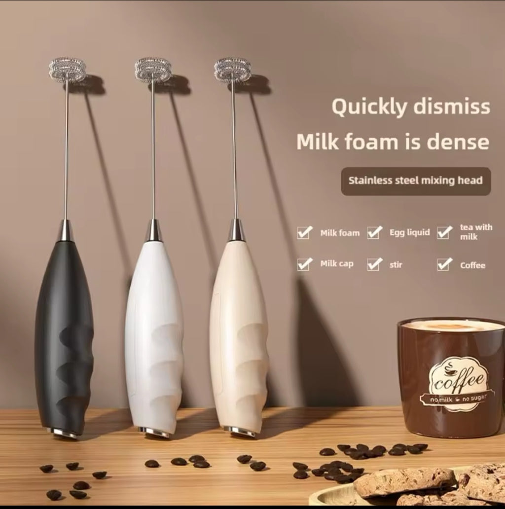 Cordless Electric Milk Frother with Hand Whisk