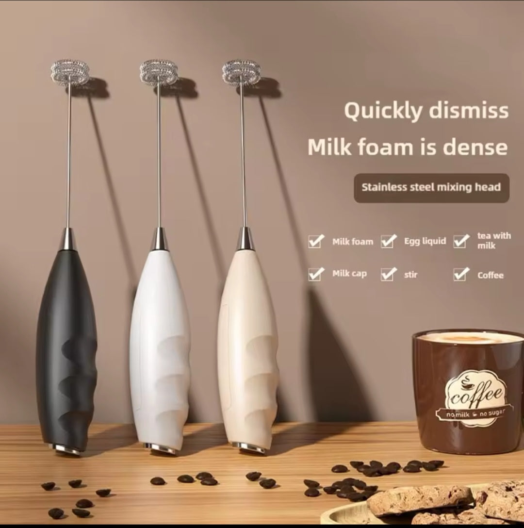 Cordless Electric Milk Frother with Hand Whisk