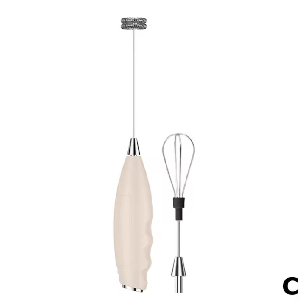 Cordless Electric Milk Frother with Hand Whisk
