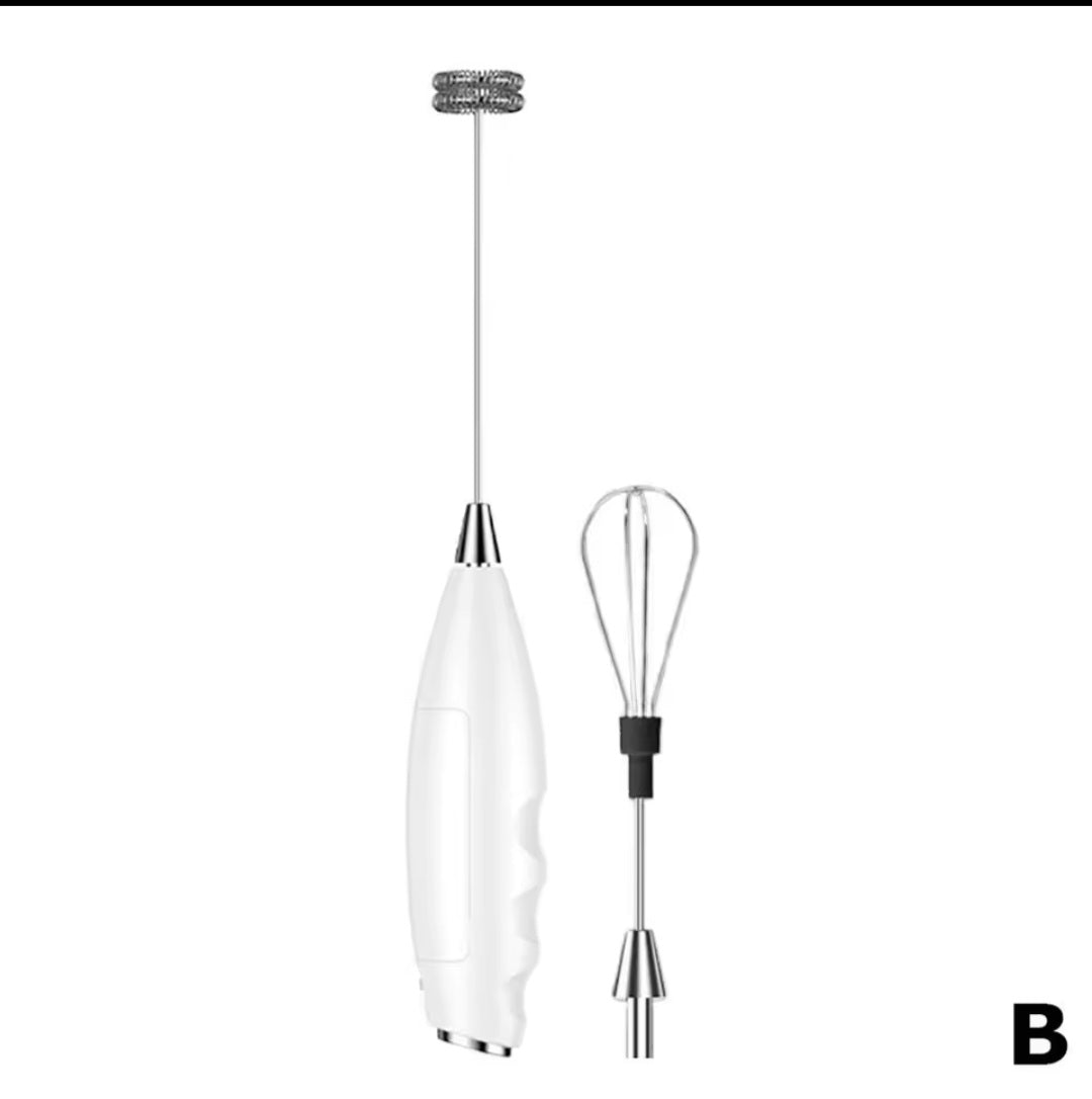 Cordless Electric Milk Frother with Hand Whisk