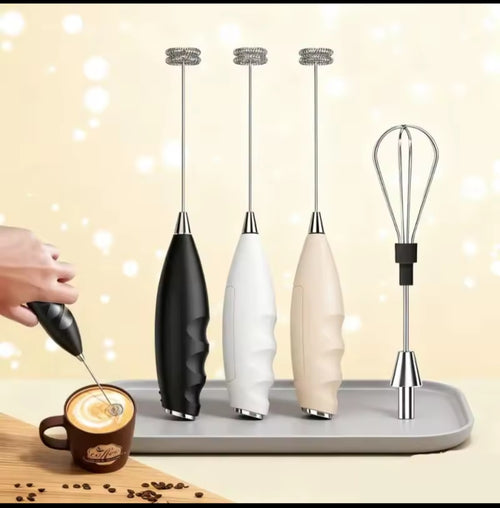 Cordless Electric Milk Frother with Hand Whisk